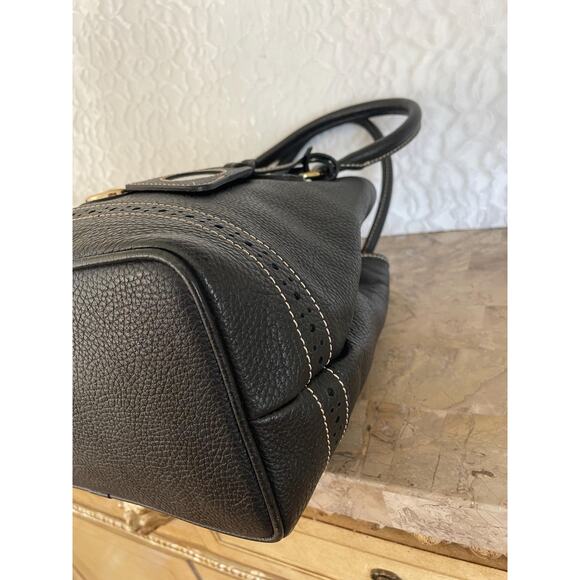 Vtg Dooney and Bourke black pebble AWL  medium tote, shoulder bag - Picture 8 of 10